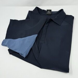 NIKE DRI-FIT UV MEN'S GOLF POLO SHIRT NAVY BLUE Lt BLUE 2XL